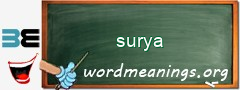 WordMeaning blackboard for surya